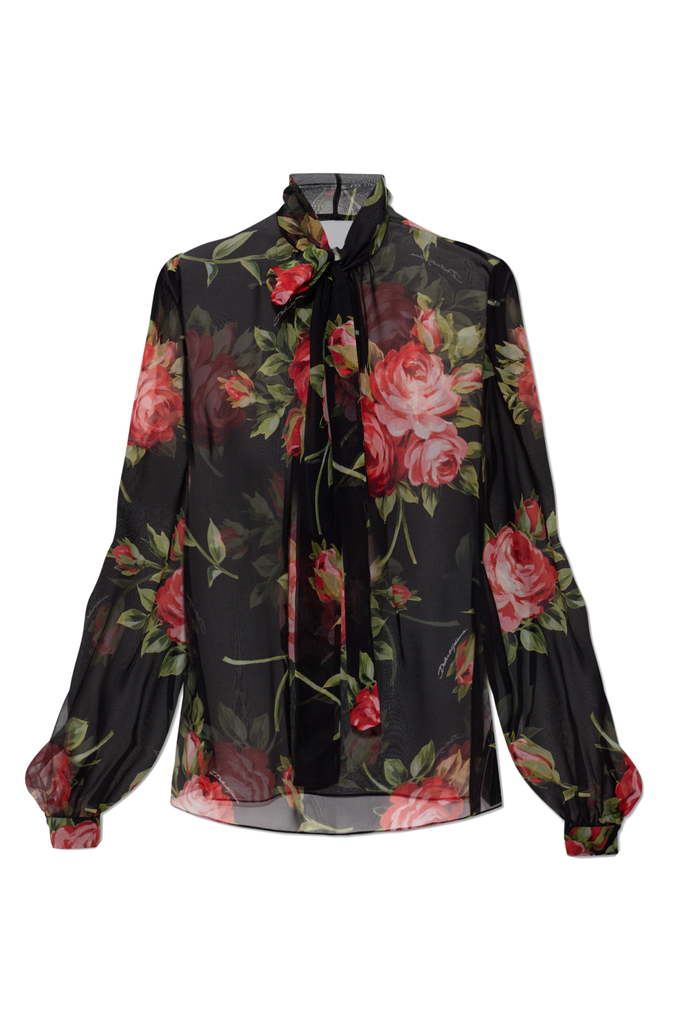 Dolce & Gabbana Silk shirt with floral motif | Women's | Vitkac